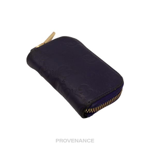 🔴 Gucci Compact Zip Wallet - Blue Guccissima Leather - Picture 4 of 7